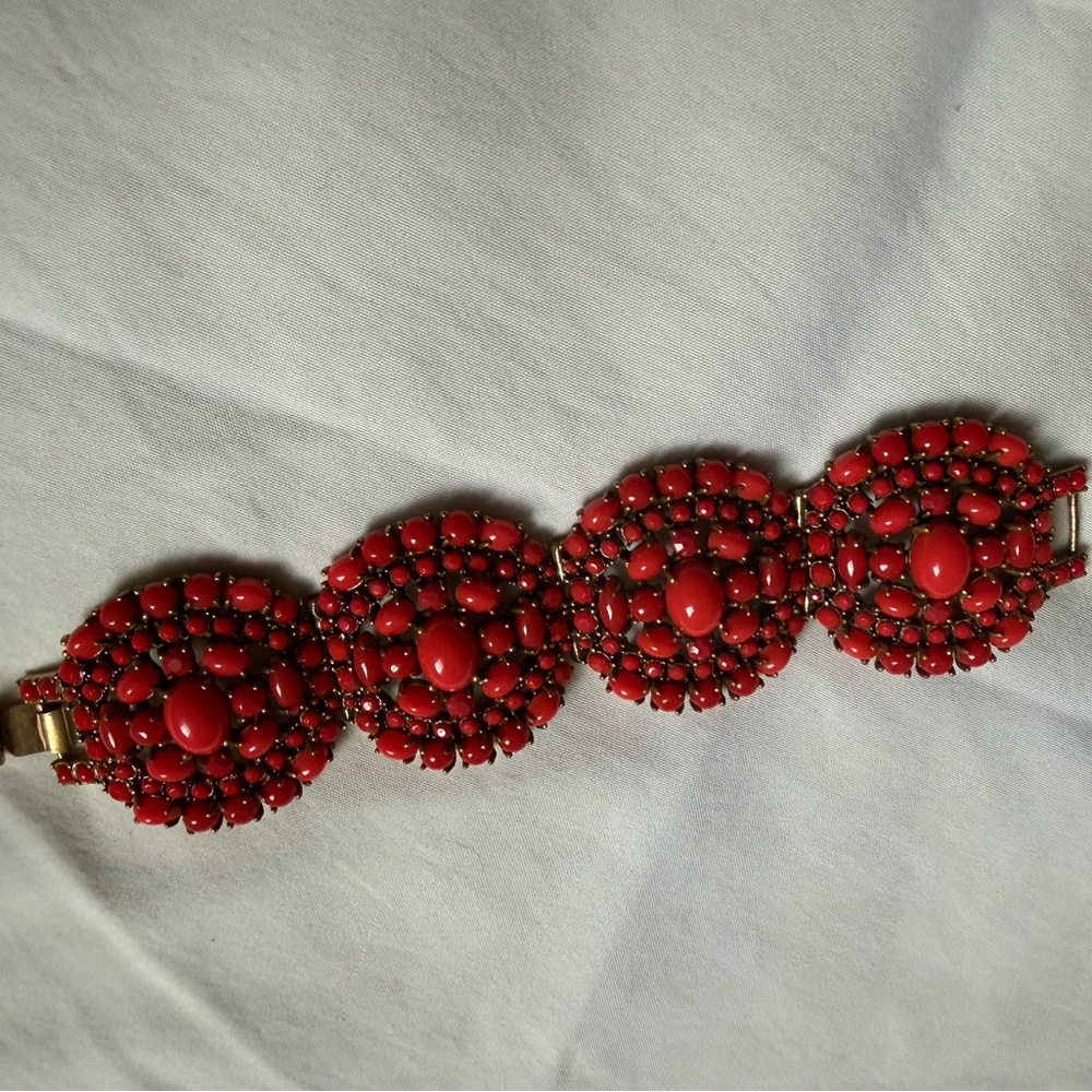 Vintage Stella & Dot Red Sardinia Chunky Bracelet